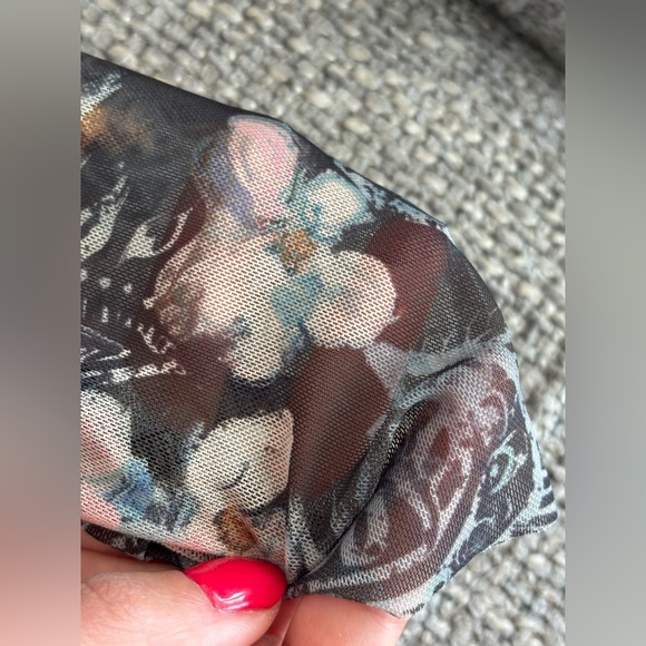 ZARA Floral One-Shoulder Asymmetric Mesh Midi Dress – NWT size Medium - Picture 7 of 16